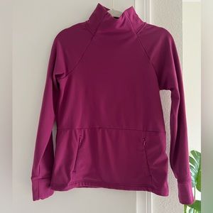 Berry Fleece Turtleneck Sweater Yoga Sporty Athletic Long sleeve Top